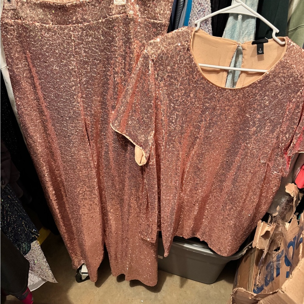 Sparkling Rose Gold Two-Piece Set
